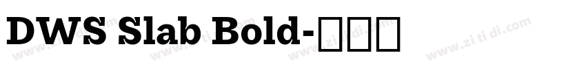 DWS Slab Bold字体转换